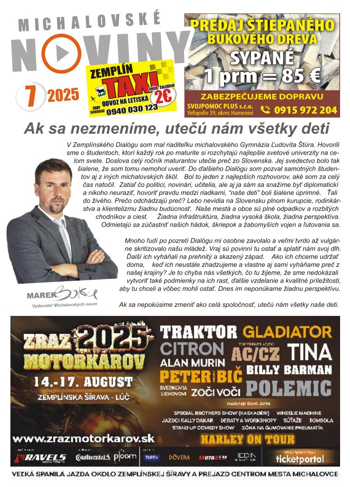 Michalovské noviny júl 2025